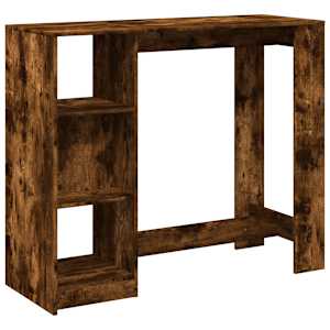 vidaXL baarilaud riiuliga, suitsutatud tamm, 124x46x103,5 cm tehispuit