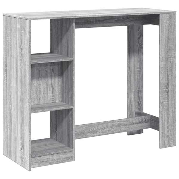 vidaXL baarilaud riiuliga, hall Sonoma, 124x46x103,5 cm tehispuit