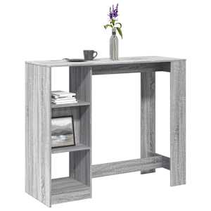 vidaXL baarilaud riiuliga, hall Sonoma, 124x46x103,5 cm tehispuit