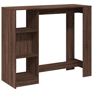 vidaXL baarilaud riiuliga, pruun tamm, 124x46x103,5 cm tehispuit