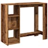 vidaXL baarilaud riiulitega, vana puit, 124x46x103,5 cm, tehispuit