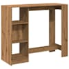 vidaXL baarilaud riiuliga, pruun tamm, 124x46x103,5 cm tehispuit