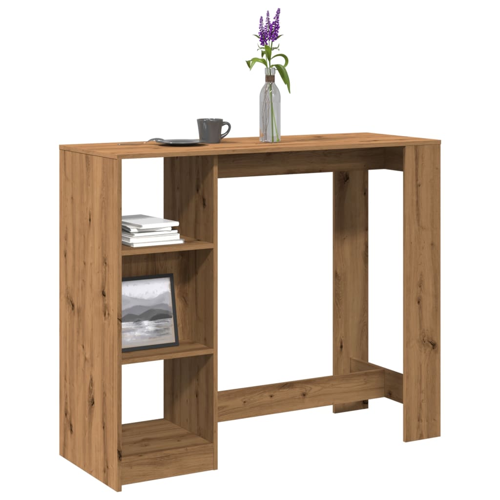 vidaXL Bartisch mit Regal Artisan-Eiche 124x46x103,5 cm Holzwerkstoff