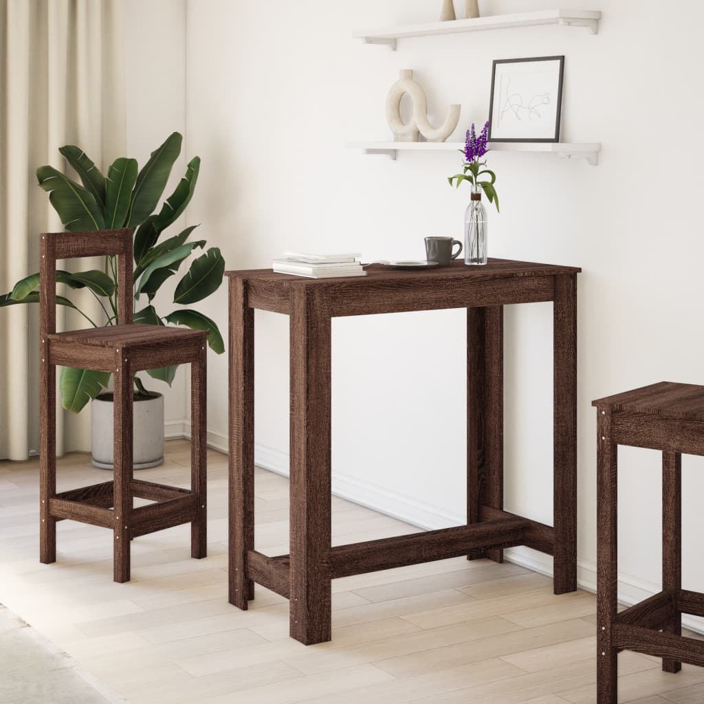 vidaXL barna tölgy színű szerelt fa bárasztal 102 x 50 x 103,5 cm