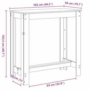 Barový stůl hnědý dub 102 x 50 x 103,5 cm kompozitní dřevo - obrázek 9