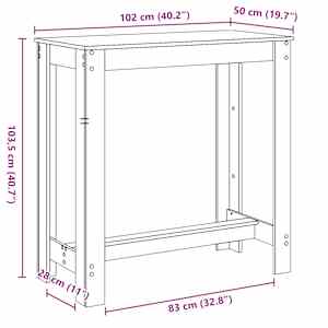 Barový stůl dub artisan 102 x 50 x 103,5 cm kompozitní dřevo - obrázek 9