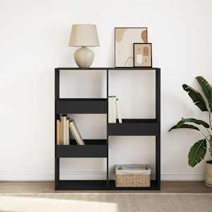 Knjižna omara/pregrada črna 100x33x115 cm