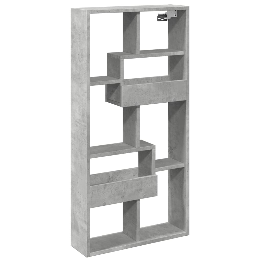 vidaXL Nástěnná skříňka betonově šedá 50x15x100 cm kompozitní dřevo