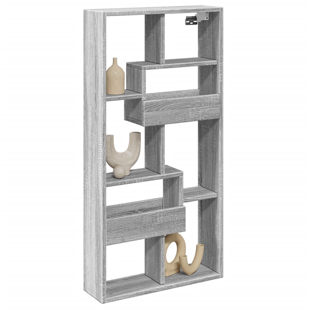vidaXL Wandkast 50x15x100 cm bewerkt hout grijs sonoma eikenkleurig afbeelding