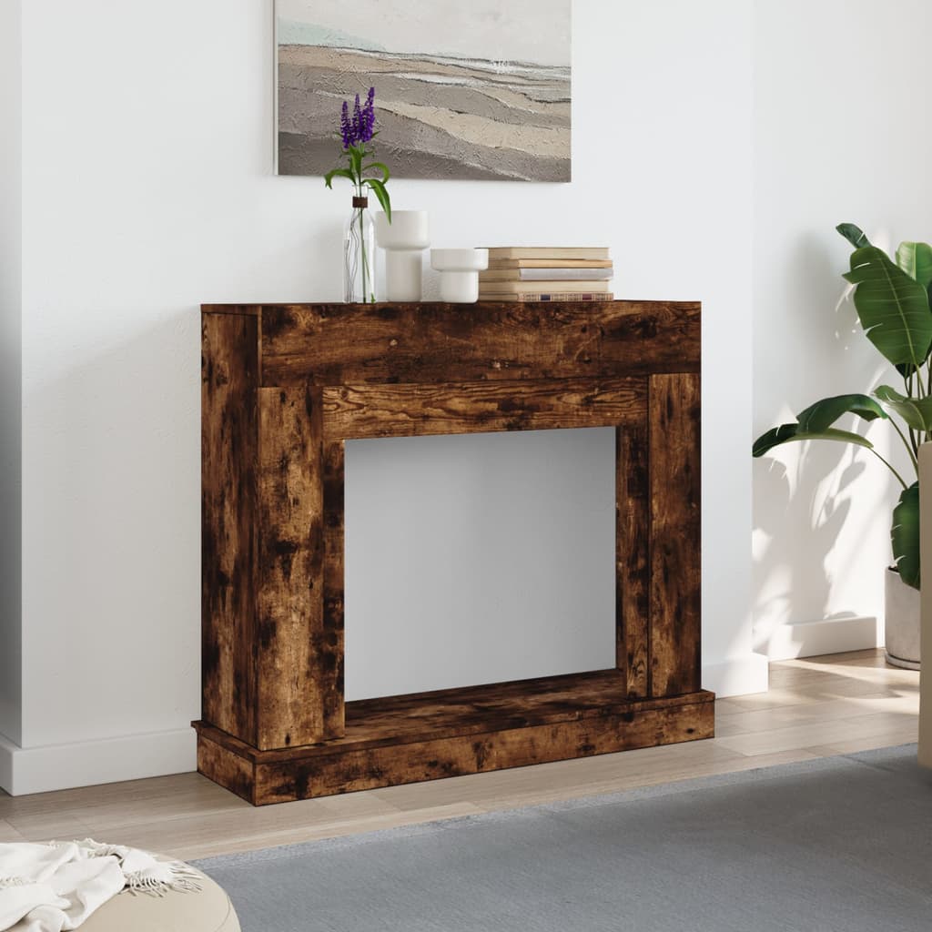 vidaXL Obloženie krbu dymový dub 100x30x87,5 cm kompozitné drevo