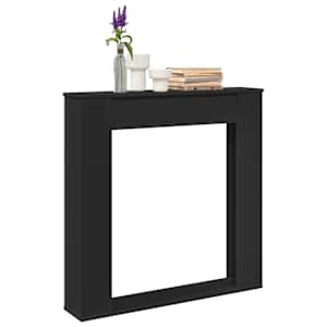 Okvir za kamin črna 100x20x100 cm inženirski les