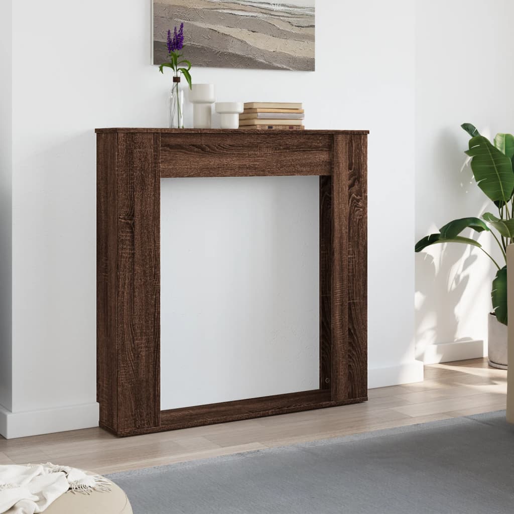 vidaXL Obloženie krbu hnedý dub 100x20x100 cm kompozitné drevo