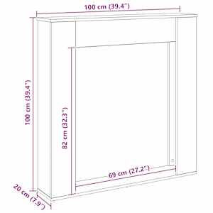 Krbová obestavba dub artisan 100 x 20 x 100 cm kompozitní dřevo - obrázek 9