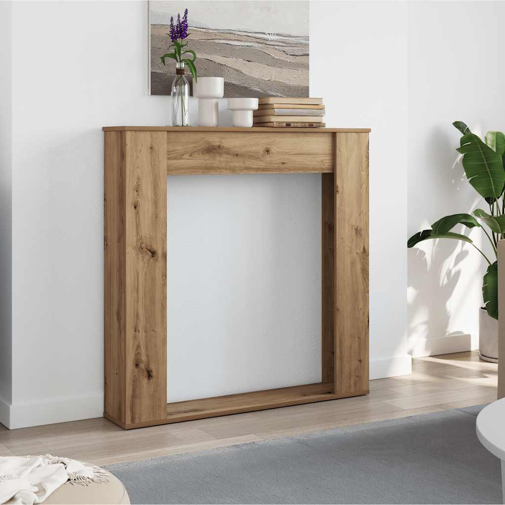 vidaXL Mască șemineu, stejar artizanal, 100x20x100 cm, lemn prelucrat