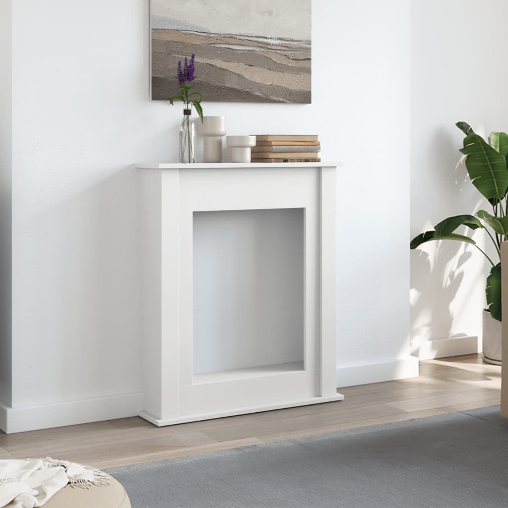 vidaXL Obloženie krbu biele 75x20x87,5 cm kompozitné drevo