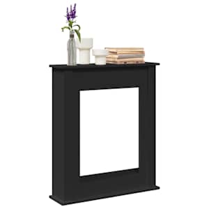 Okvir za kamin črn 75x20x87,5 cm inženirski les