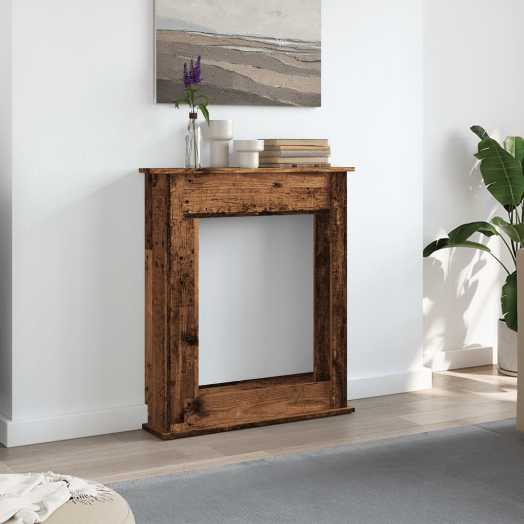 vidaXL Obloženie krbu staré drevo 75x20x87,5 cm kompozitné drevo