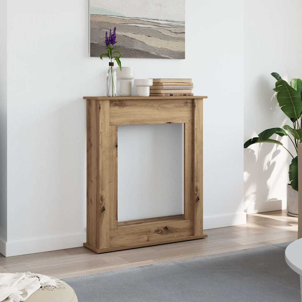 vidaXL Mască șemineu, stejar artizanal, 75x20x87,5 cm, lemn prelucrat