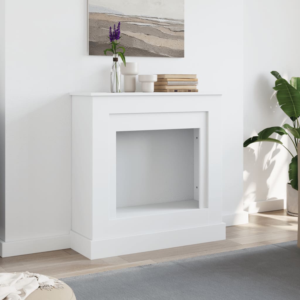 vidaXL fehér szerelt fa kandallóburkolat 90 x 30 x 90 cm