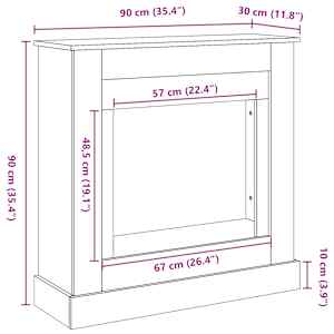 Krbová obestavba kouřový dub 90 x 30 x 90 cm kompozitní dřevo - obrázek 9