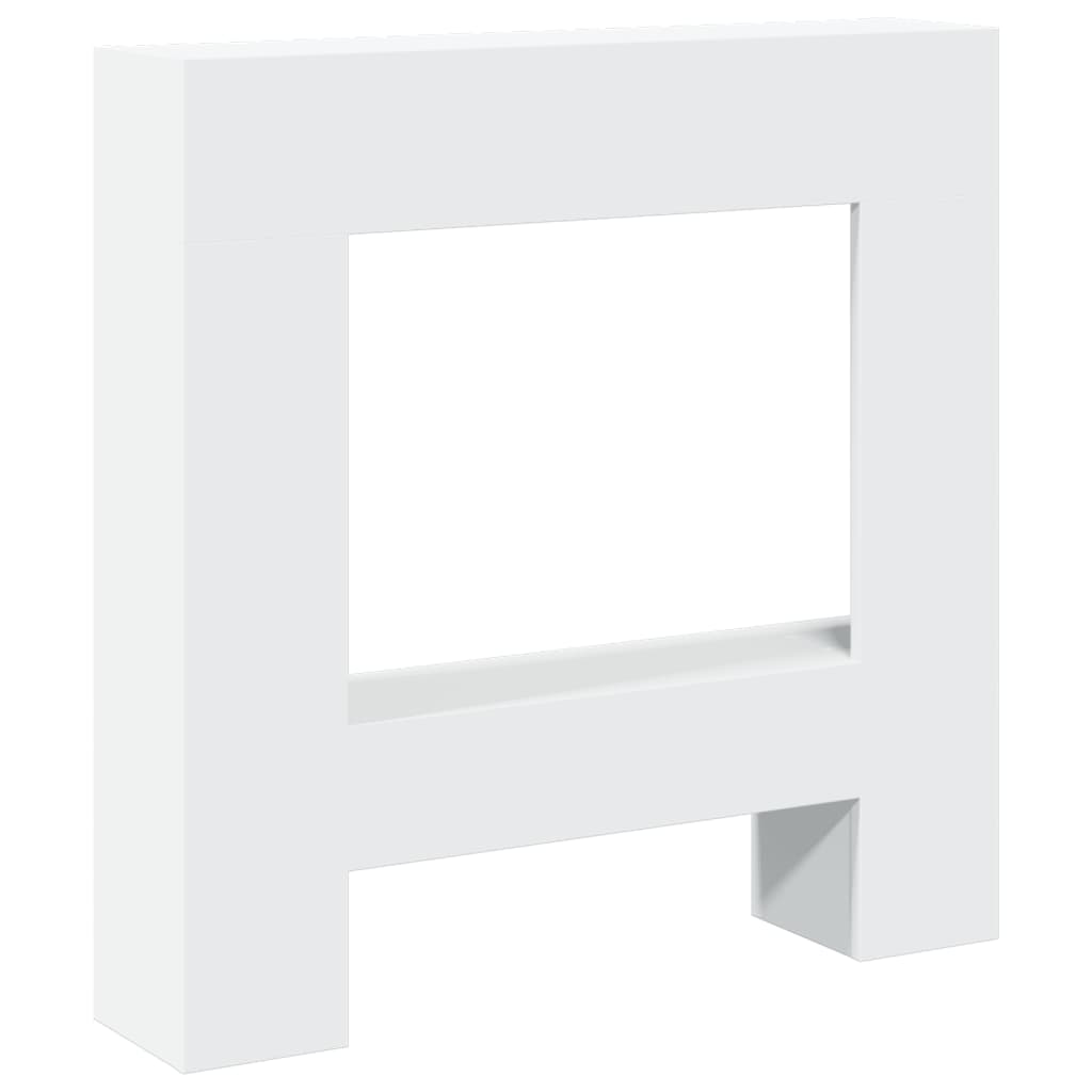vidaXL Obloženie krbu biele 81x18x82 cm kompozitné drevo