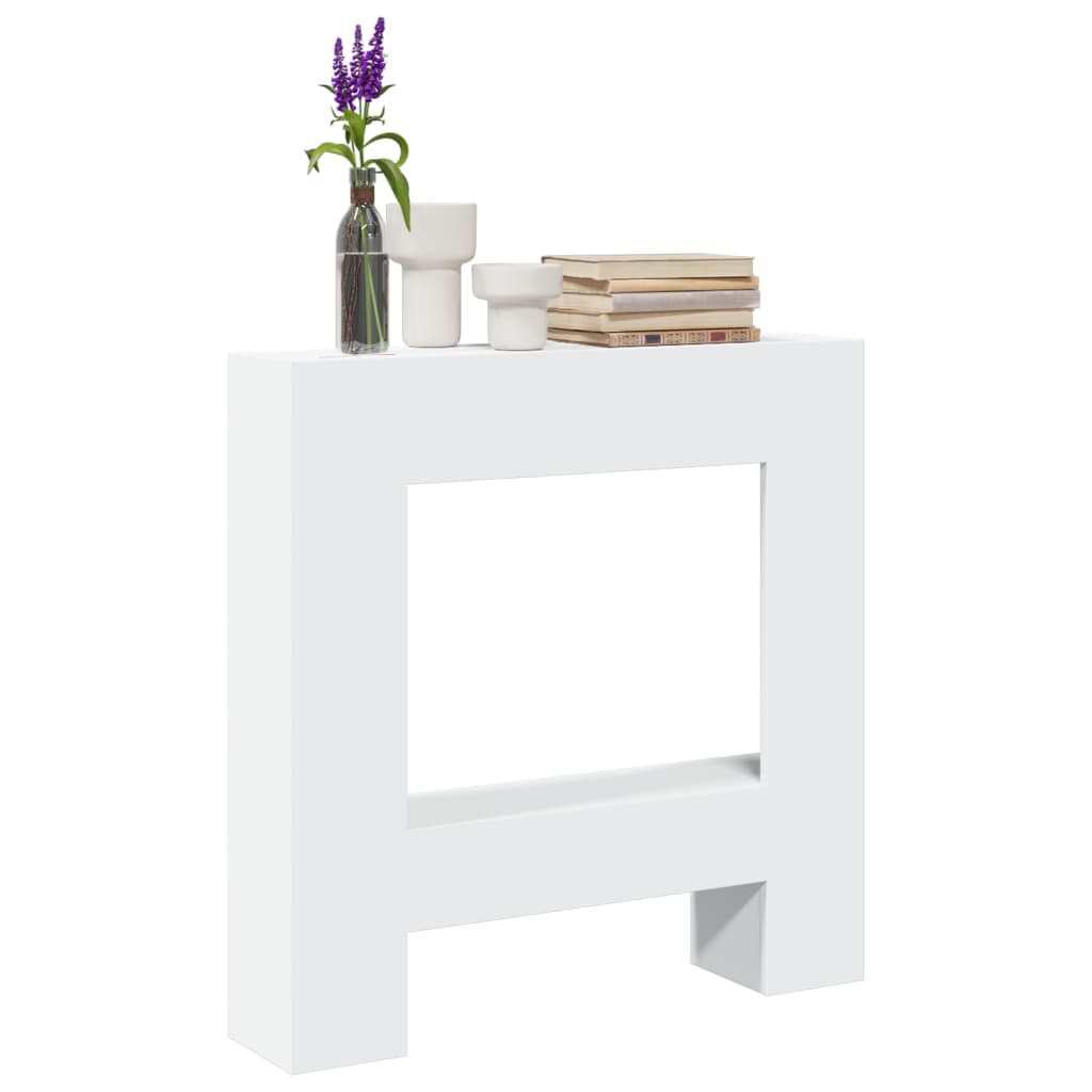 vidaXL Peisramme hvit 81x18x82 cm konstruert tre