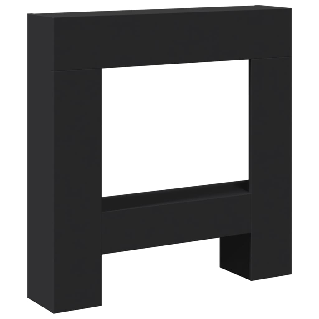 vidaXL Obloženie krbu čierne 81x18x82 cm kompozitné drevo