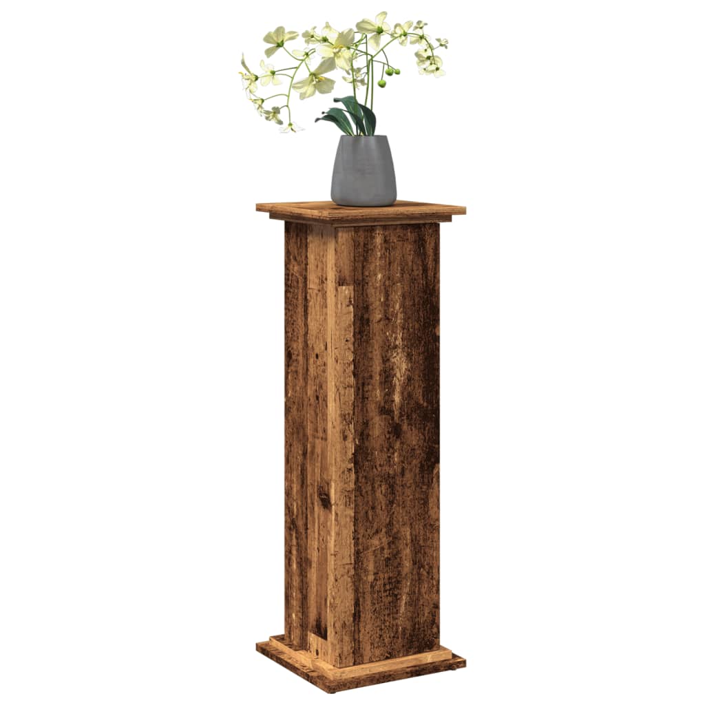 vidaXL Sokkel met opbergruimte 31x30x90 cm bewerkt hout oud houtkleur afbeelding