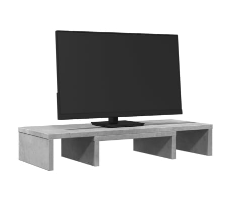 vidaXL Skjermstativ justerbar betonggr&aring; 60x24x10,5 cm konstruert tre