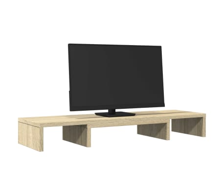 vidaXL Monitor Stand Riser Adjustable Sonoma Oak 31.5x9.4x4.1" Engineered Wood