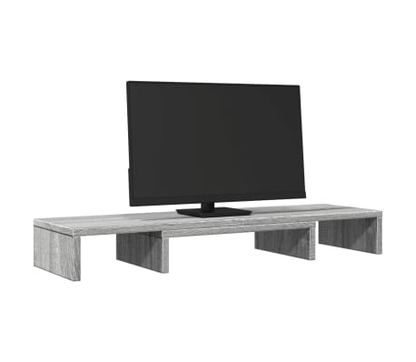 vidaXL Monitor Stand Riser Adjustable Grey Sonoma 31.5x9.4x4.1" Engineered Wood