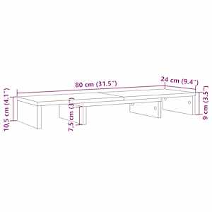 Stojan na monitor hnědý dub 80x24x10,5 cm kompozitní dřevo - obrázek 9