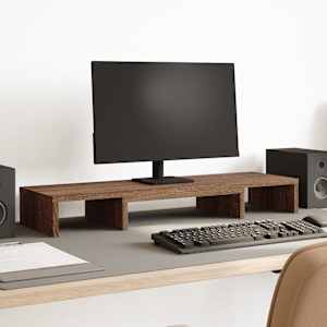 Stojan na monitor hnědý dub 80x24x10,5 cm kompozitní dřevo - obrázek 1