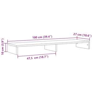 Stojan na monitor černý 100 x 27 x 10 cm kompozitní dřevo - obrázek 9