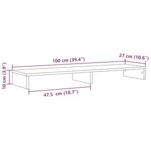 Stojan na monitor dub artisan 100 x 27 x 10 cm kompozitní dřevo - obrázek 9