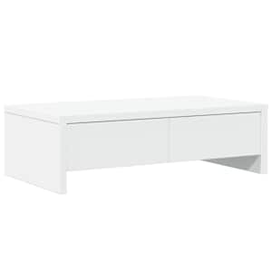 vidaXL sahtlitega monitorialus, valge, 50 x 27 x 15 cm, tehispuit