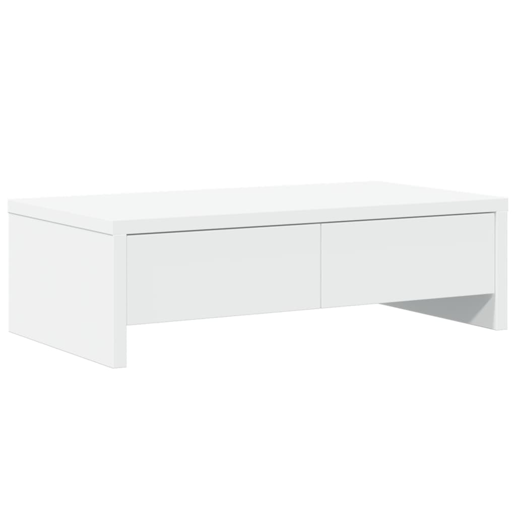 vidaXL Stojan na monitor se zásuvkami bílý 50 x 27 x 15 cm kompozit