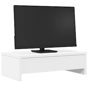 Stojan na monitor se zásuvkami bílý 50 x 27 x 15 cm kompozit - obrázek 3