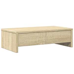 Stojan na monitor se zásuvkami dub sonoma 50x27x15 cm kompozit - obrázek 2