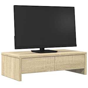 Stojan na monitor se zásuvkami dub sonoma 50x27x15 cm kompozit - obrázek 3