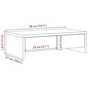Stojan na monitor se zásuvkami betonově šedý 50 x 27 x 15 cm - obrázek 10