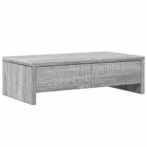 Stojan na monitor se zásuvkami šedý sonoma 50x27x15 cm kompozit - obrázek 2