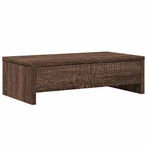 Stojan na monitor se zásuvkami hnědý dub 50x27x15 cm kompozit - obrázek 2