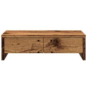 Stojan na monitor se zásuvkami old wood 50x27x15 cm kompozit - obrázek 4