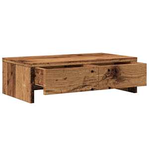 Stojan na monitor se zásuvkami old wood 50x27x15 cm kompozit - obrázek 5