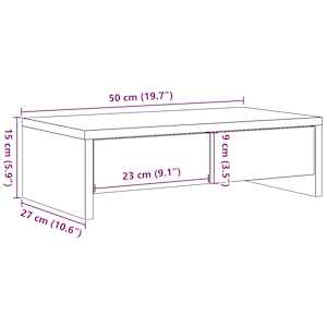 Stojan na monitor se zásuvkami old wood 50x27x15 cm kompozit - obrázek 10
