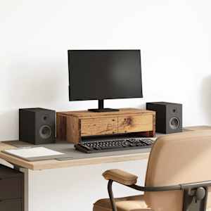 Stojan na monitor se zásuvkami old wood 50x27x15 cm kompozit - obrázek 1