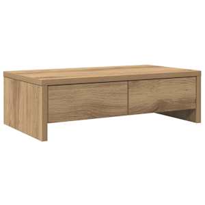 vidaXL sahtlitega monitorialus, k&auml;sit&ouml;&ouml;tamm, 50x27x15 cm, tehispuit