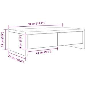 Stojan na monitor se zásuvkami dub artisan 50x27x15 cm kompozit - obrázek 10