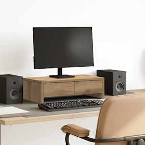 Stojalo za zaslon s predali artisian hrast 50x27x15 cm inž. les